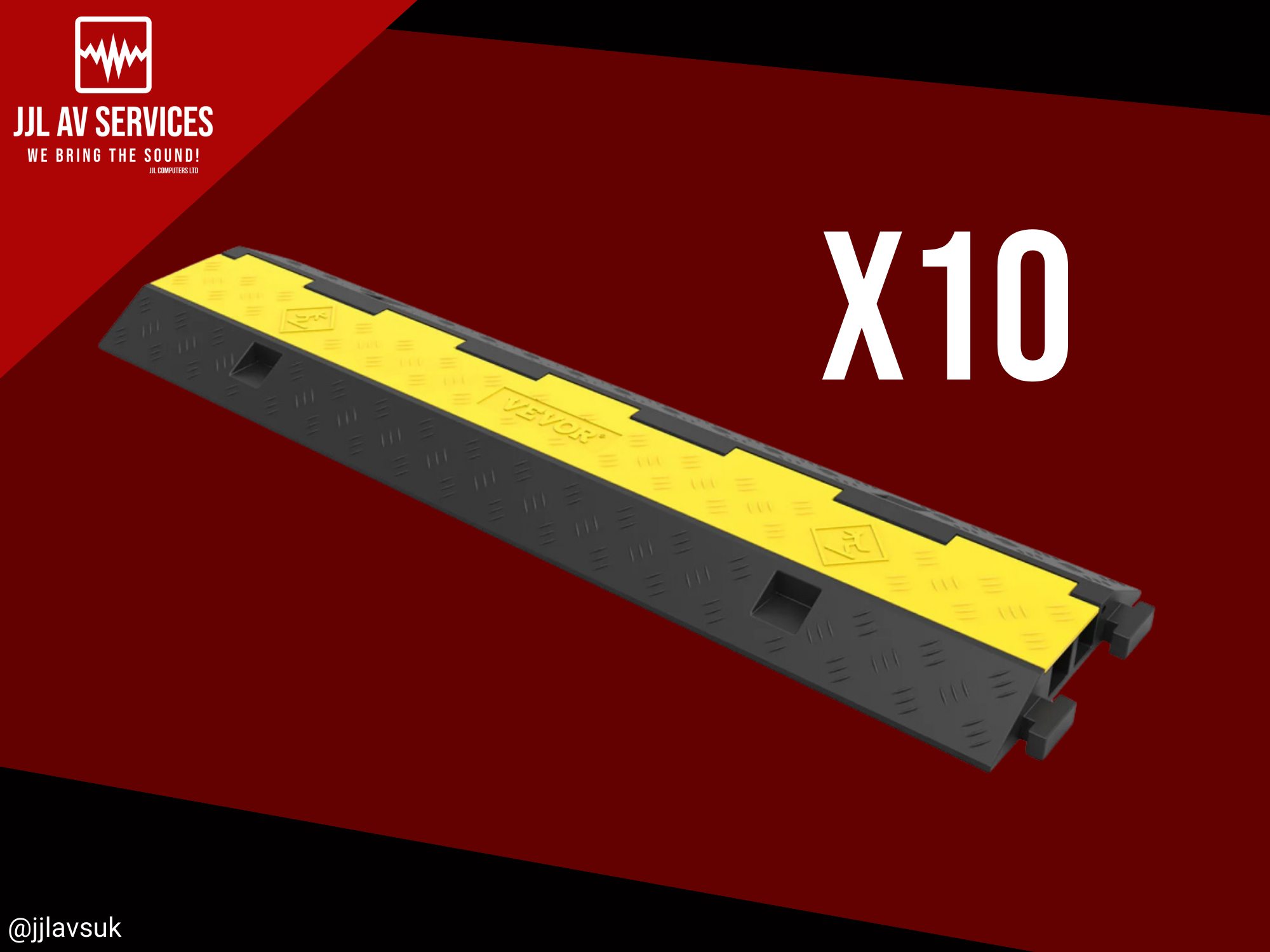 10x 2 channel heavy duty cable ramp 1m