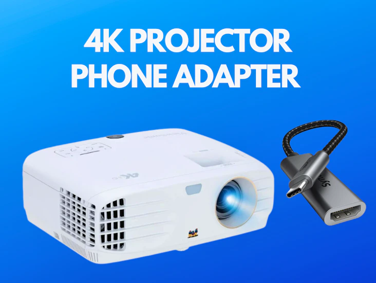 4k projector viewsonic px747 4k home cinema 3500 lumens + phone adapter samsung