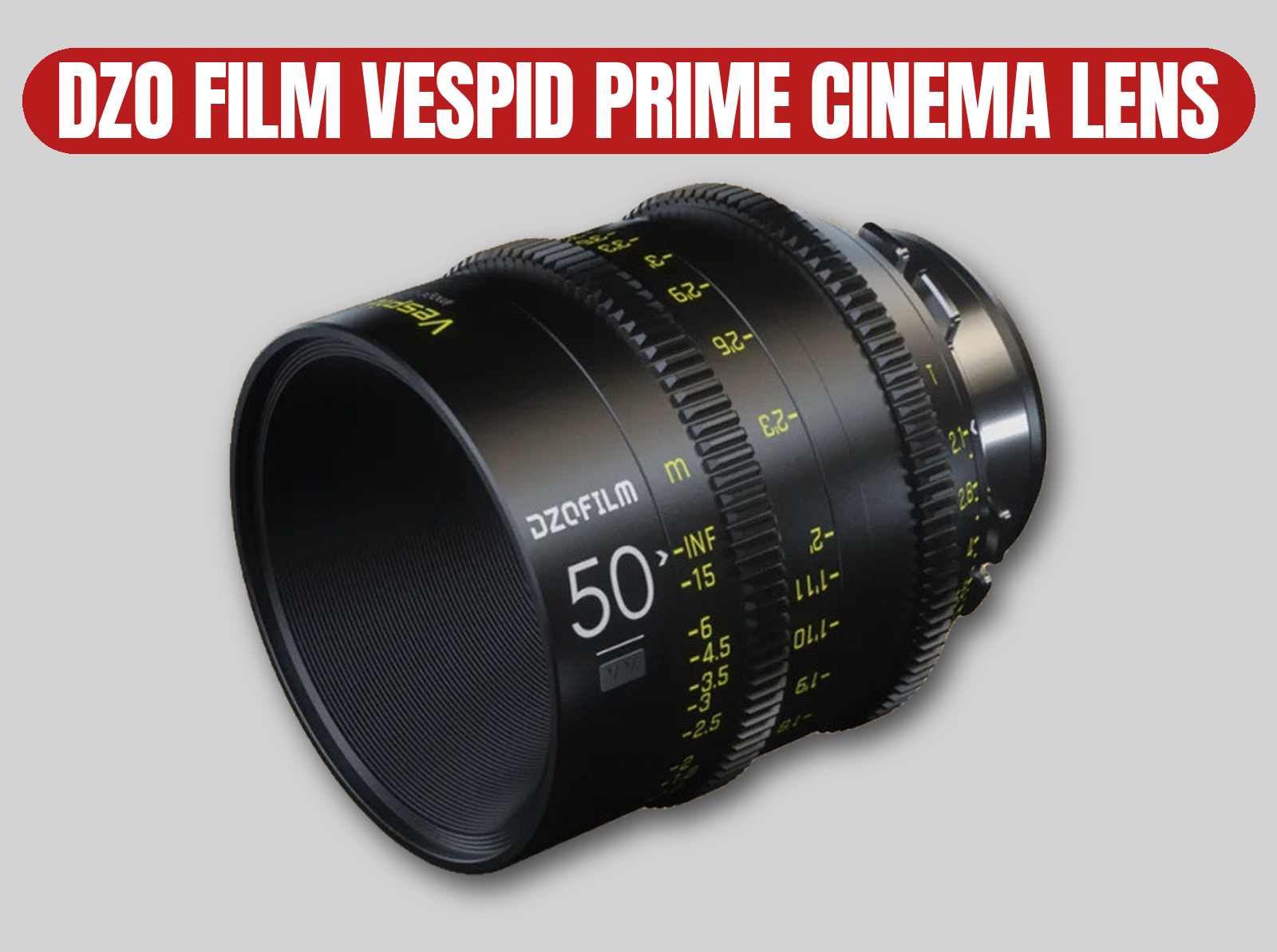 Dzo film vespid prime cinema lens 50mm t2.1 full frame | arri / zeiss / cannon / meike compatible