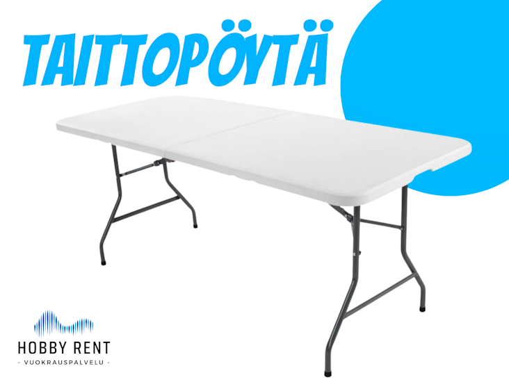 Taittopöytä 75x180 valkoinen