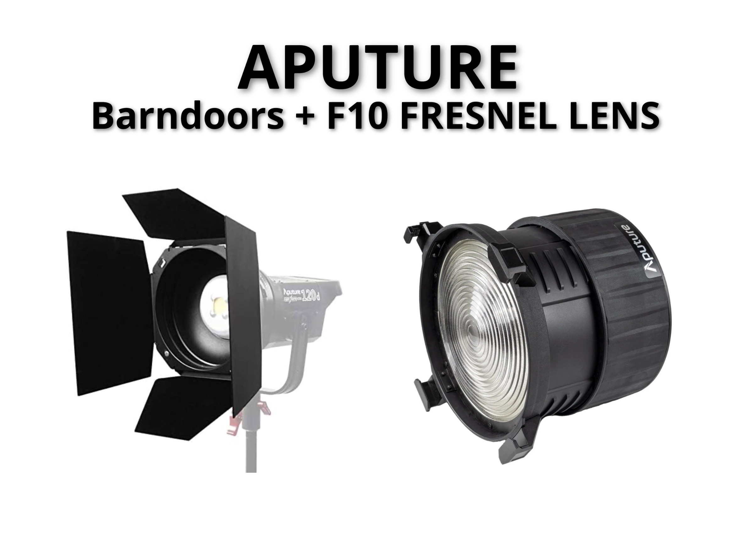 Aputure f10 fresnel + barn doors bundle