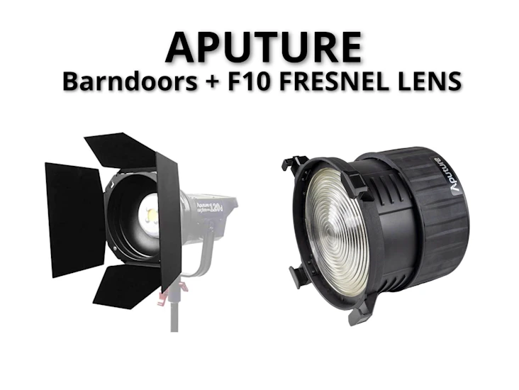 Aputure f10 fresnel + barn doors bundle