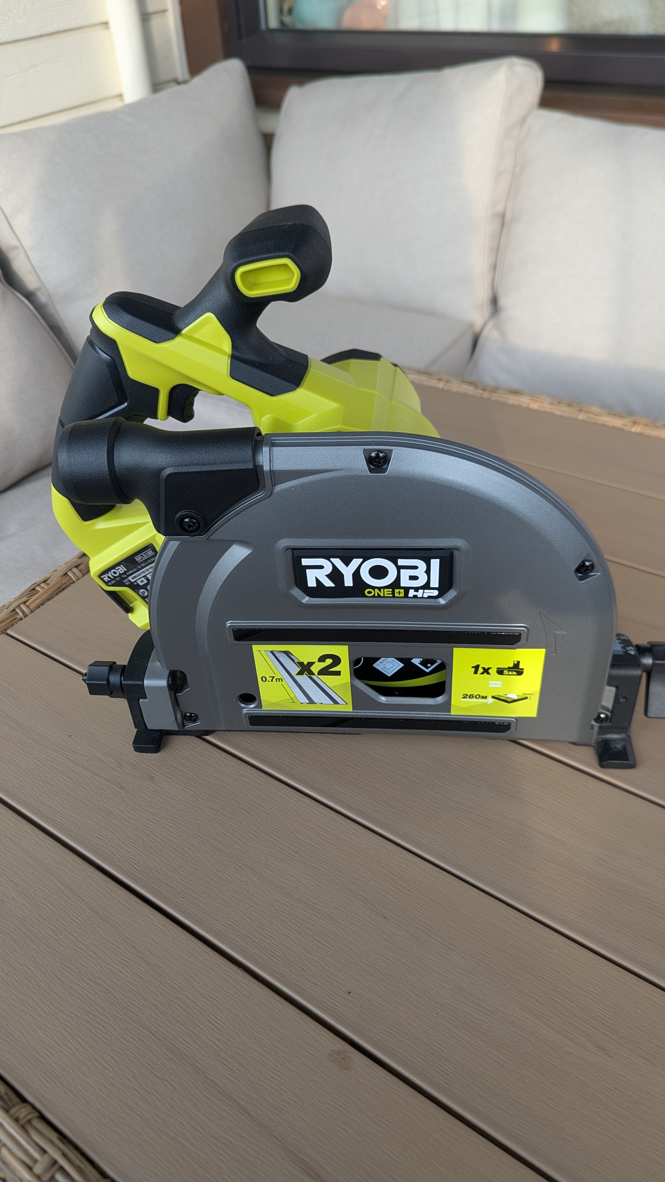 Ryobi dykksag m/ styreskinne [m/ 4ah batteri]