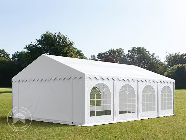 Partytält 5x8m, med bottenram och pvc duk