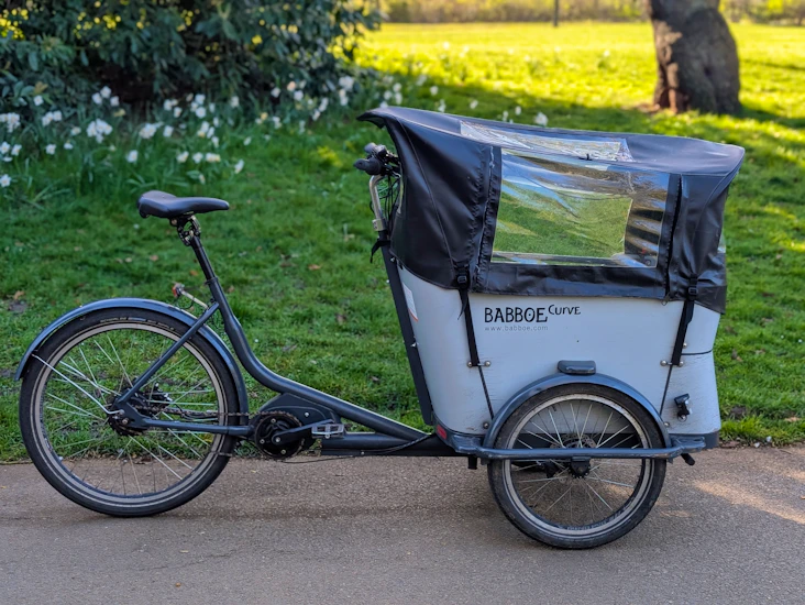 Babboe curve box cargo bike for family or to haul stuff