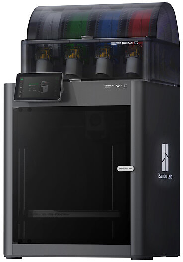 Bambu lab x1e carbon 3d-skrivare med ams (fyrfärg/multi-material) (english: bambu lab x1e carbon 3d printer with ams – professional/high-temp)