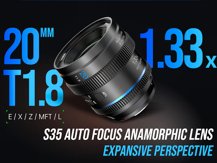 Sirui anamorphic af s35 blueflare - 20mm. første med autofokus!