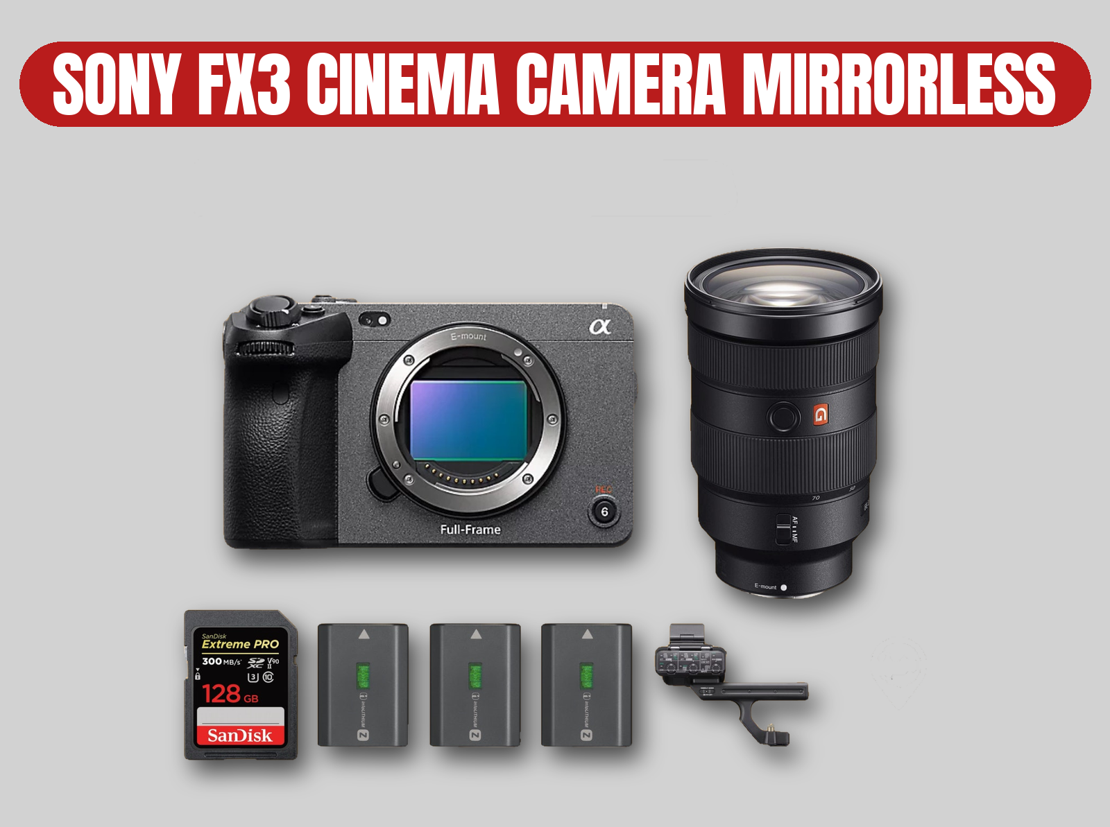 Sony fx3 cinema camera kit | 24-70mm gm f2.8 zoom / full frame / 4k / mirrorless / a7siii sensor