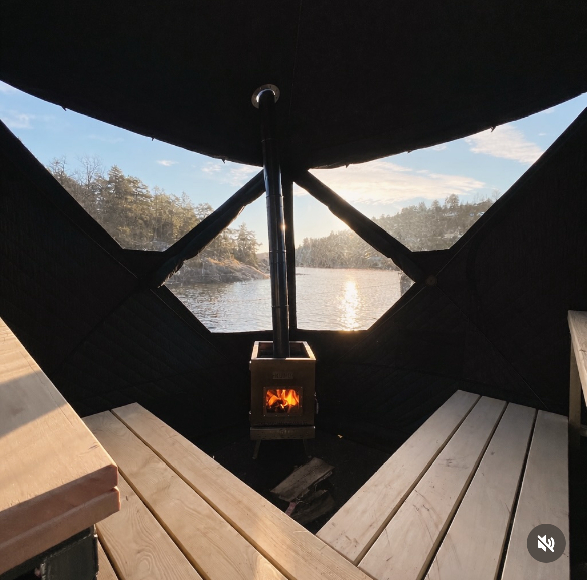 Badstutelt med genial planløsning 