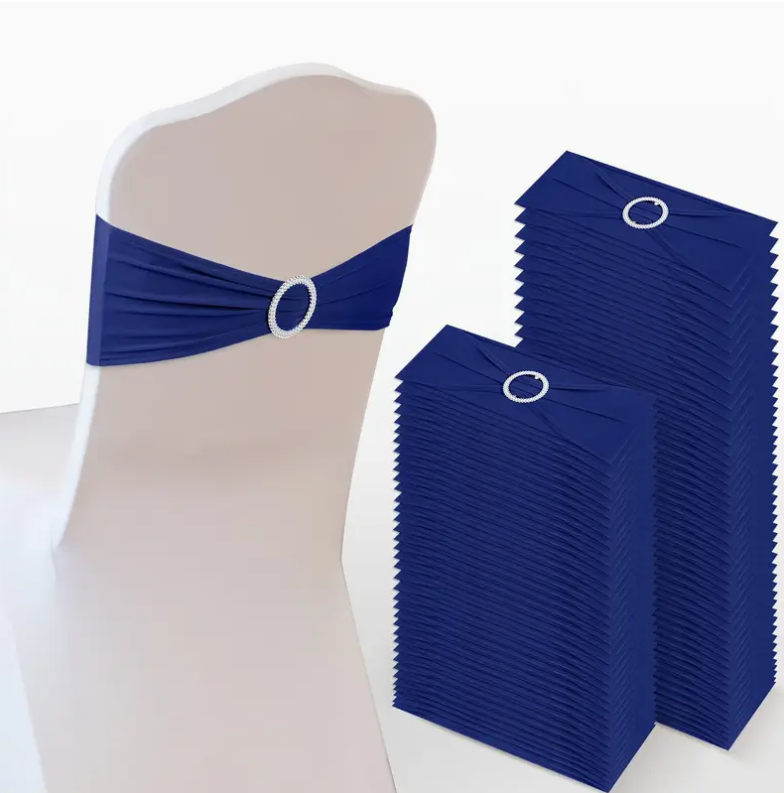 X100 pcs  royal blue spandex chair sashes for hire