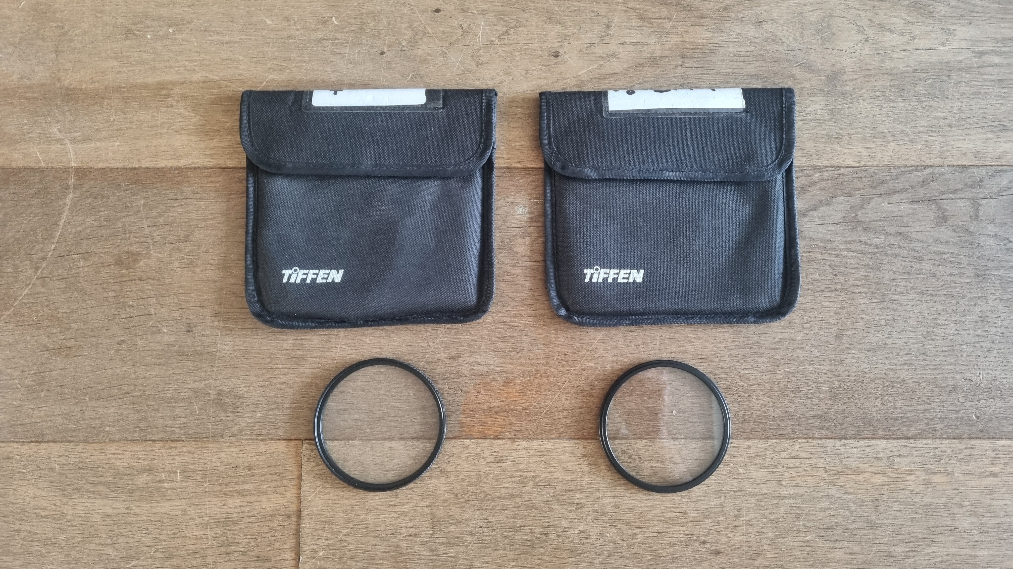 2 x tiffen  82mm 1/8 & 1/4 black pro mist filters - screw in