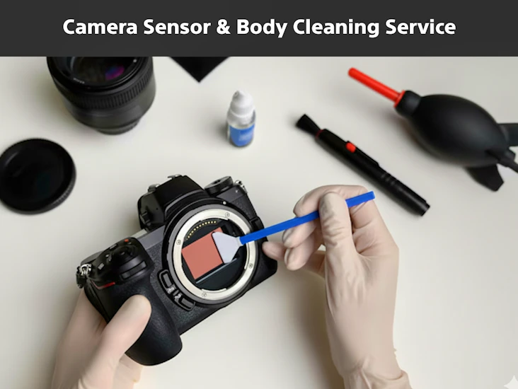 Camera sensor, lens & body cleaning service