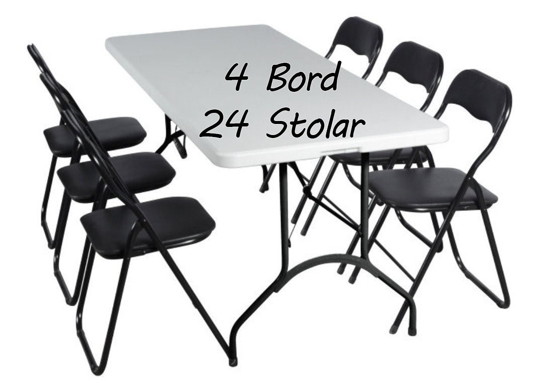 4 bord och 24 stolar
