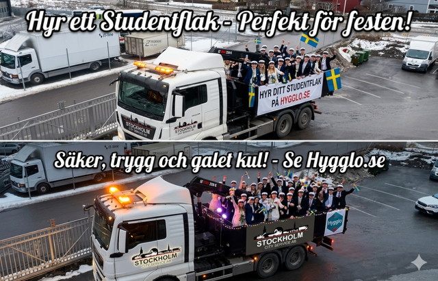 Studentflak  ( klassiskt )stockholm – lastbil med flak