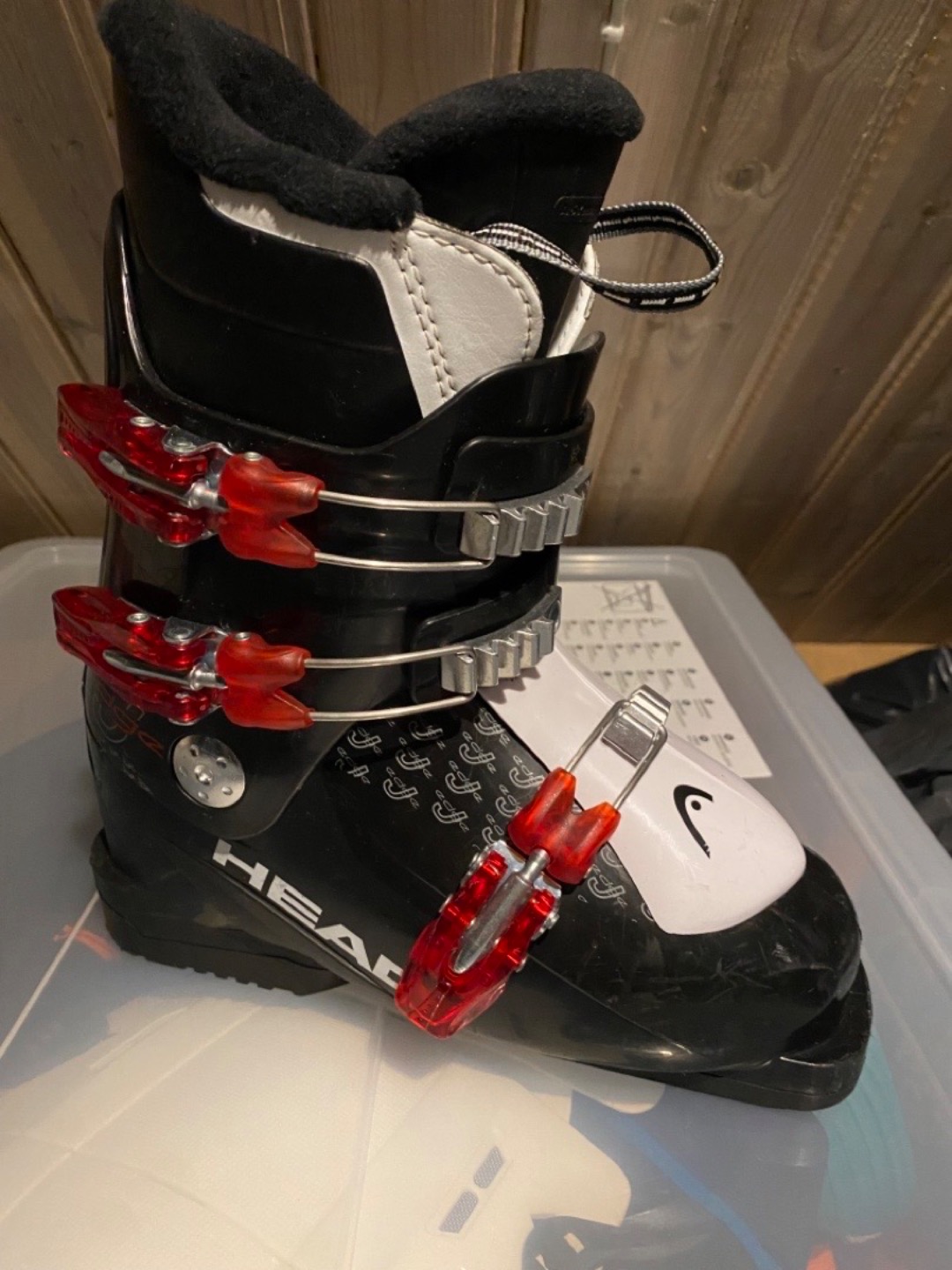 Pjäxor och skidor, blandade storlekar