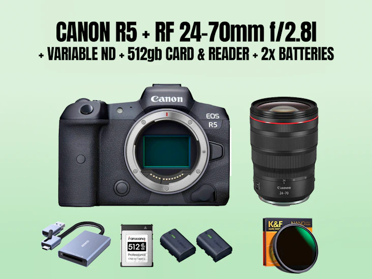 Canon r5 + rf 24-70 f2.8l lens package