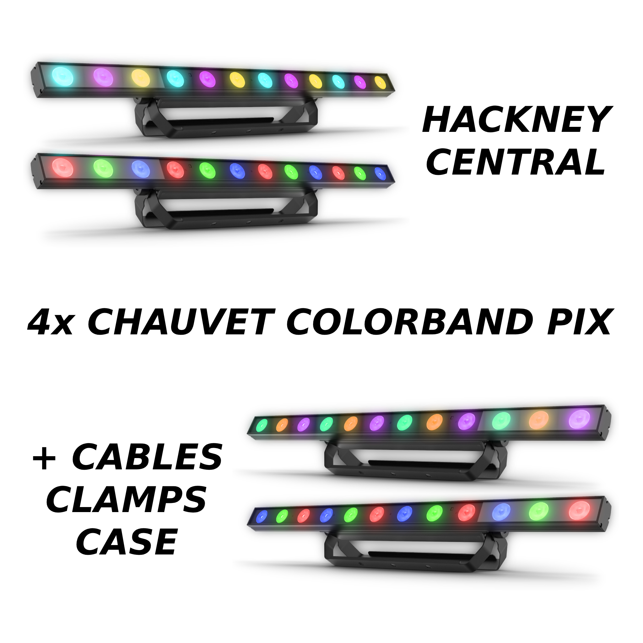 4x chauvet colorband pix led rgb dmx pixel battens