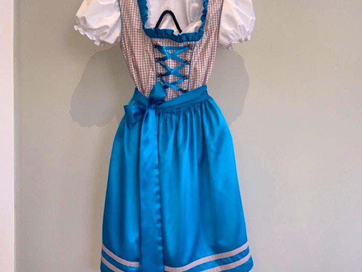Dirndl storlek 40/42, beigerosa och vit