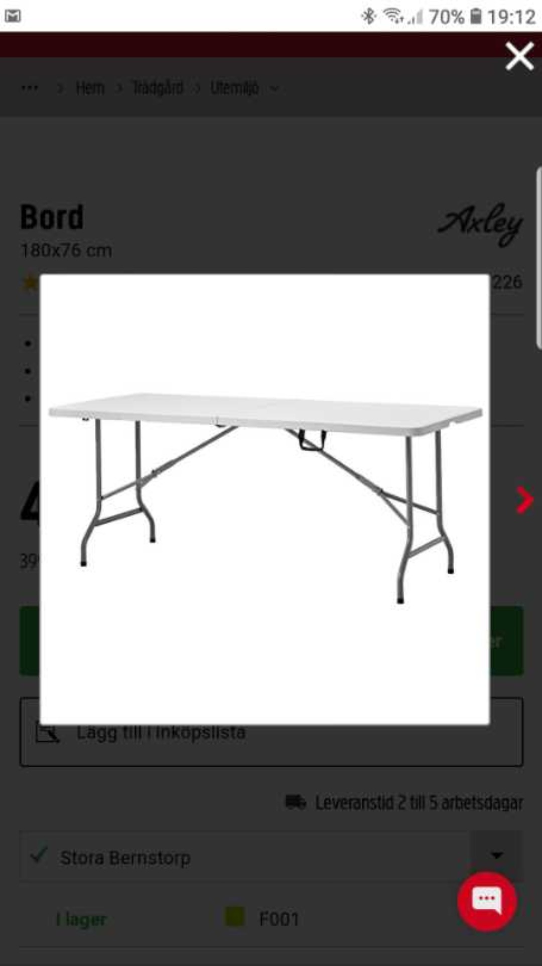 1 bord  + 4st stolar