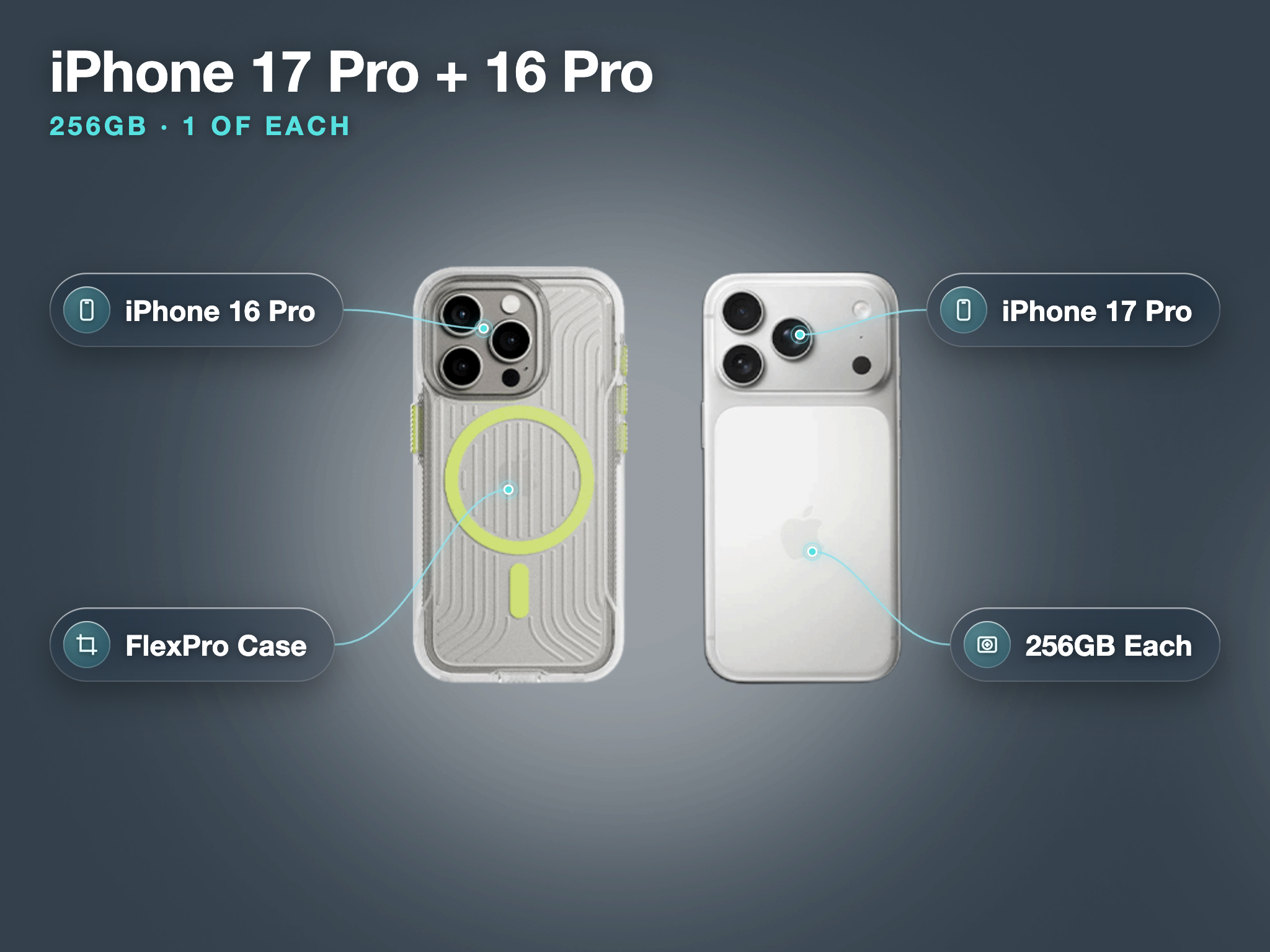  iphone 17 pro 256gb + iphone 16pro bundle 