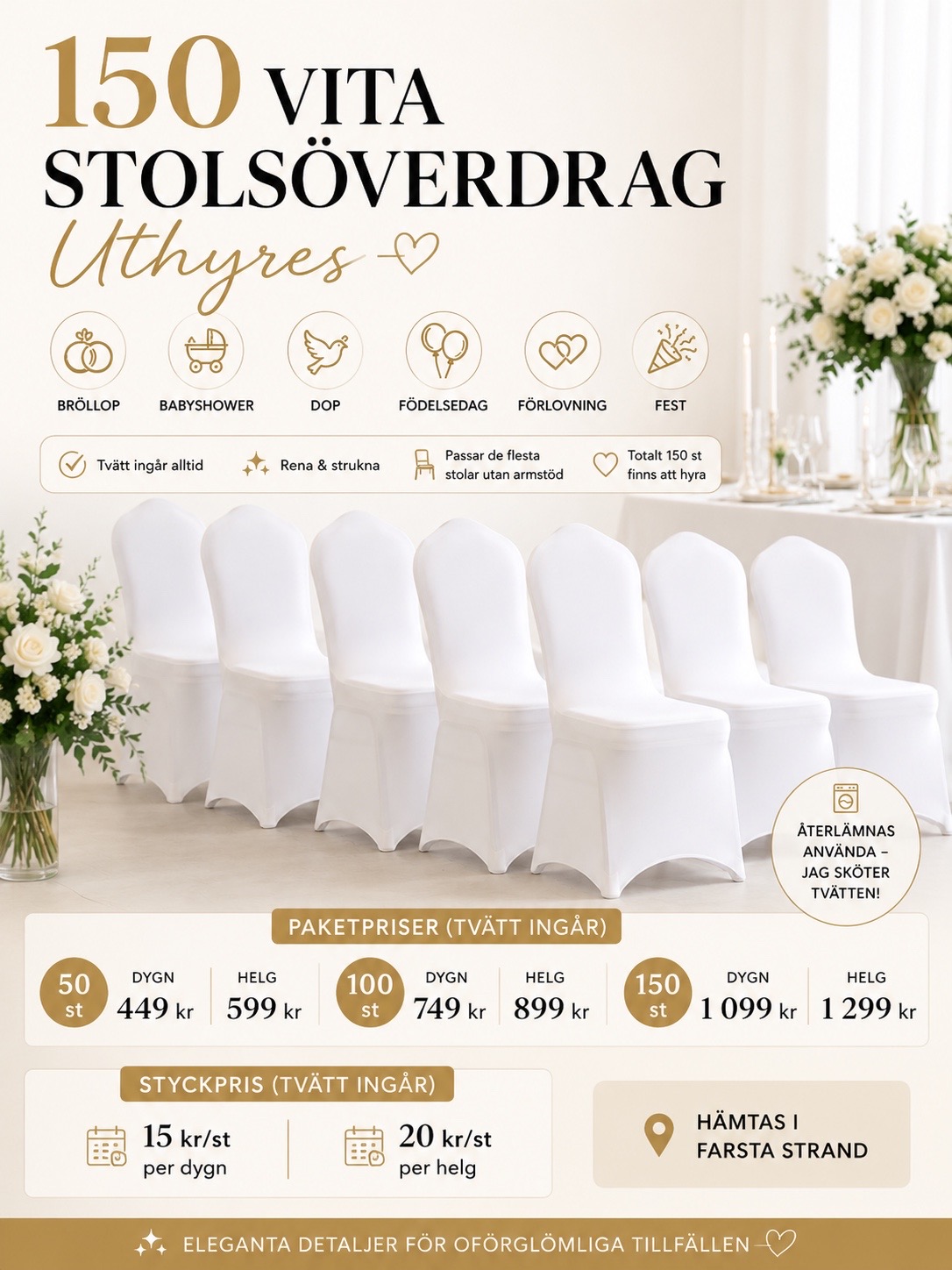 Vita stolsöverdrag