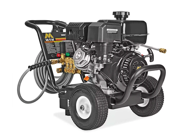 Portable industrial 3000 psi gas pressure washer for heavy-duty cleaning