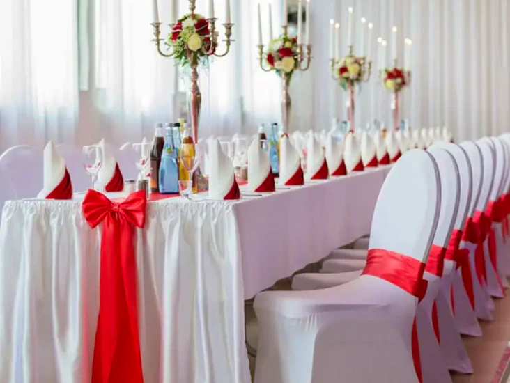 Elegant white cover chairs – premium quality available for hire!