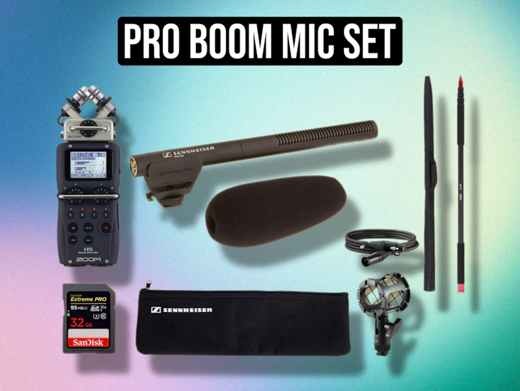 Sennheiser mke 600 shotgun mic + zoom h1 xlr audio recorder (like rode ntg) – pro boom microphone set