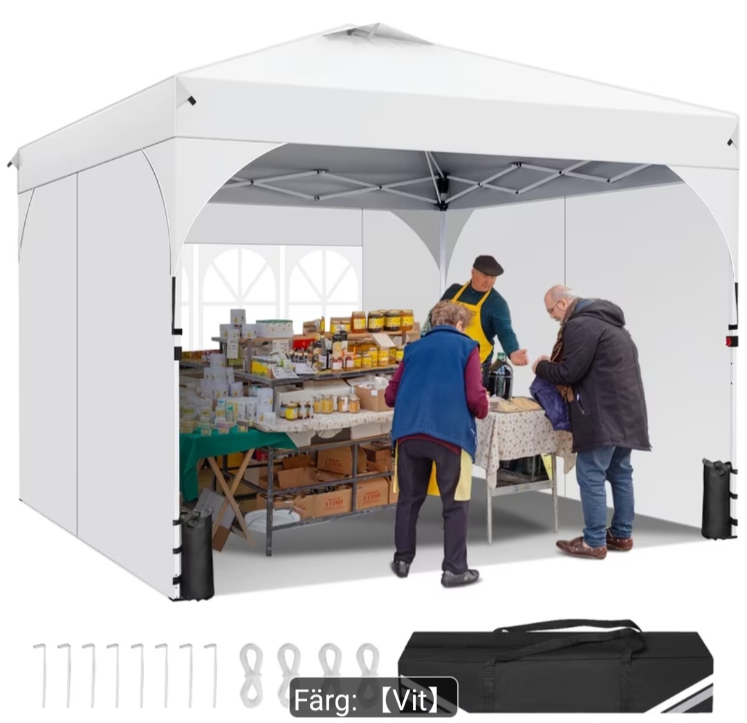 Marknad-/festtält 3x3m vitt