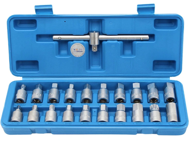 21 delar set tändstiftskift & oljebyte nycklar