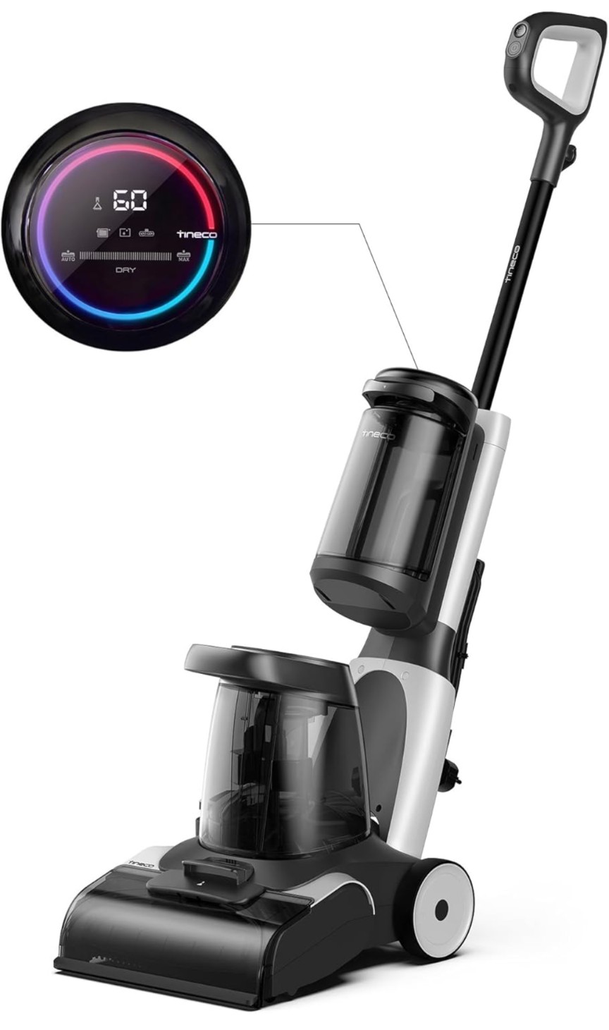 Tineco carpet one smart carpet cleaner machine, lightweight carpet shampooer and portable upholstery cleaner with led display, pet carpet cleaner with spot cleanera