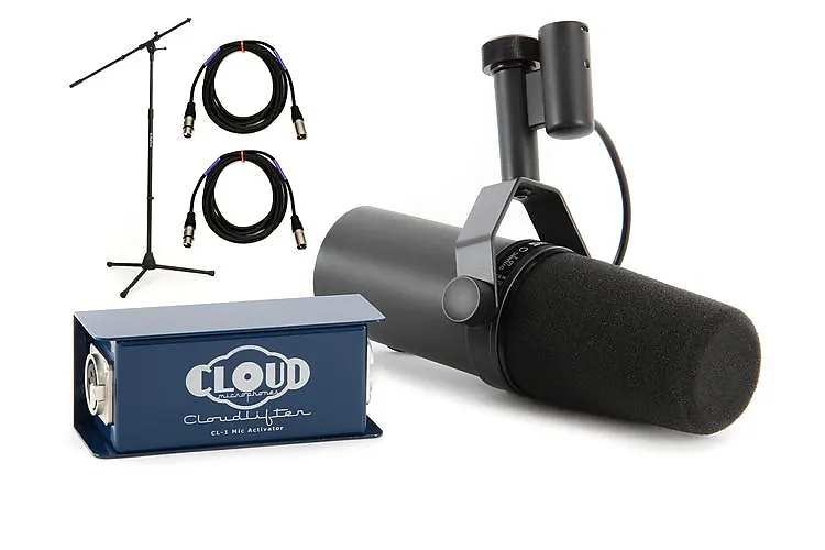Sm7b + cloud lifter + 2x roland xlr 