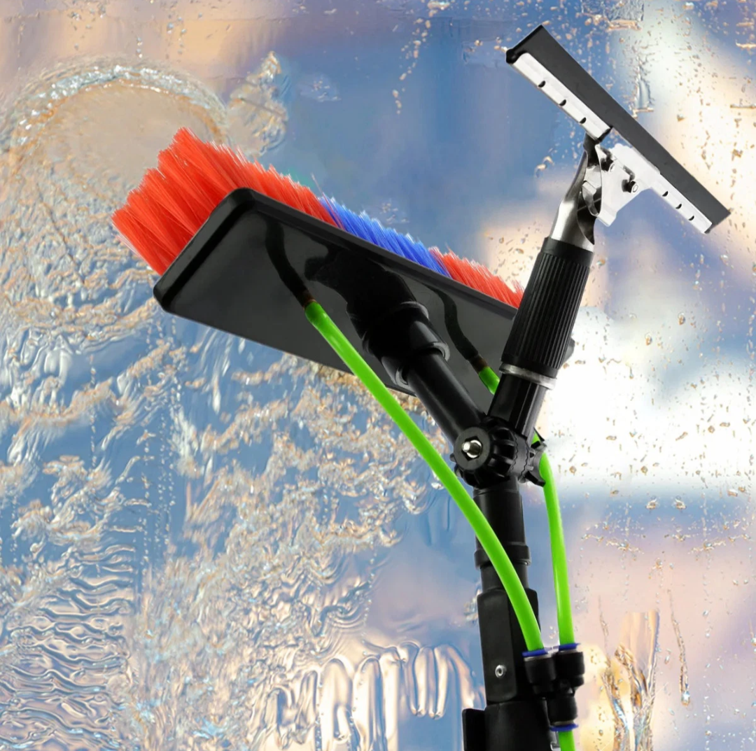 30ft telescopic water fed window cleaning pole extension brush glass cleaner