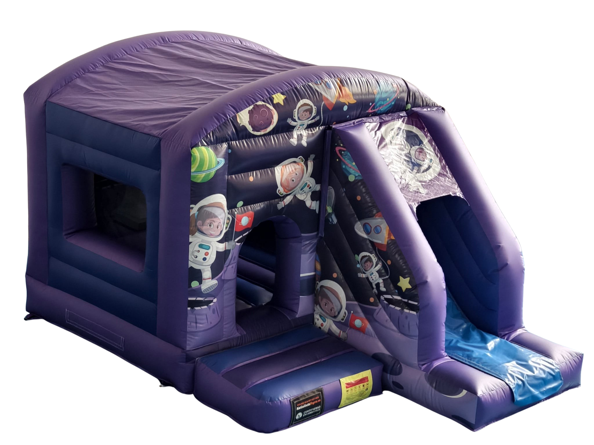 Hoppborg rymdäventyr med rutschkana