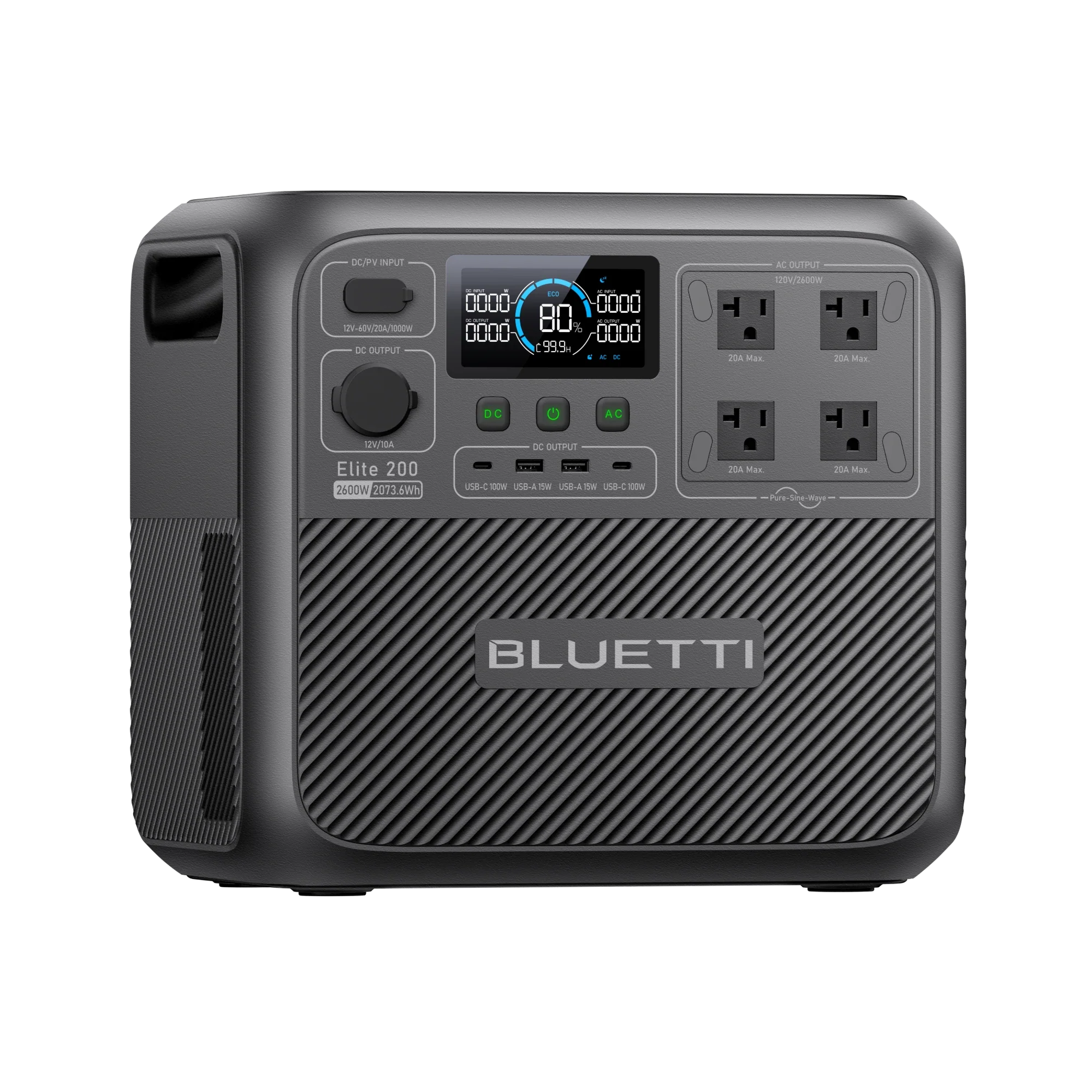 Bluetti elite 200 v2 2600w/2073.6wh power station