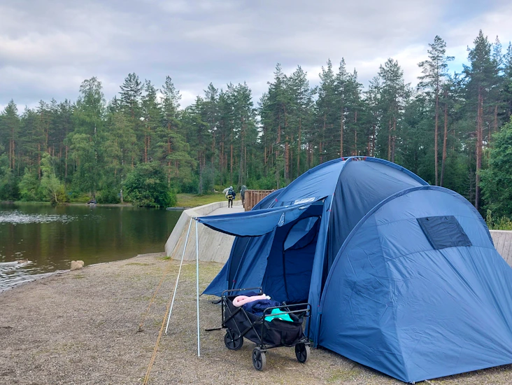 Blått high peak como 4 telt - familietelt for fire personer