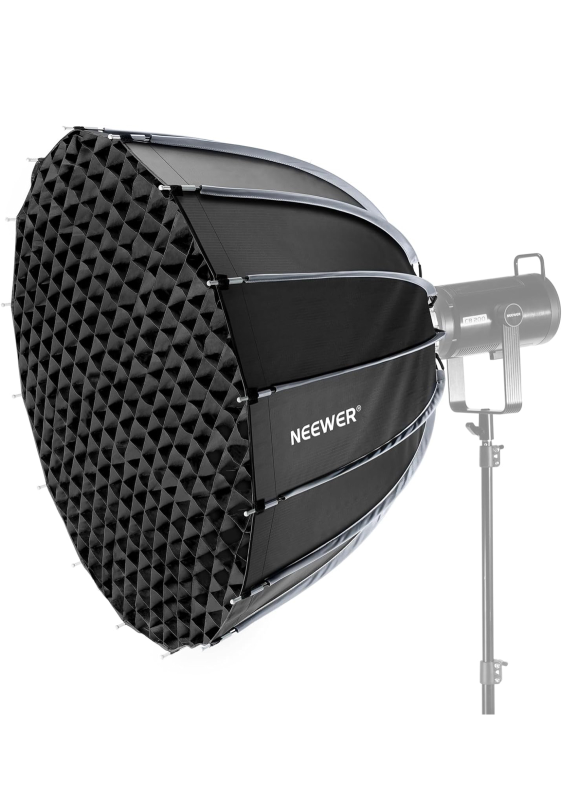 Neewer 35.4" / 90cm parabolic softbox – bowens mount w/ grid, diffusers & bag