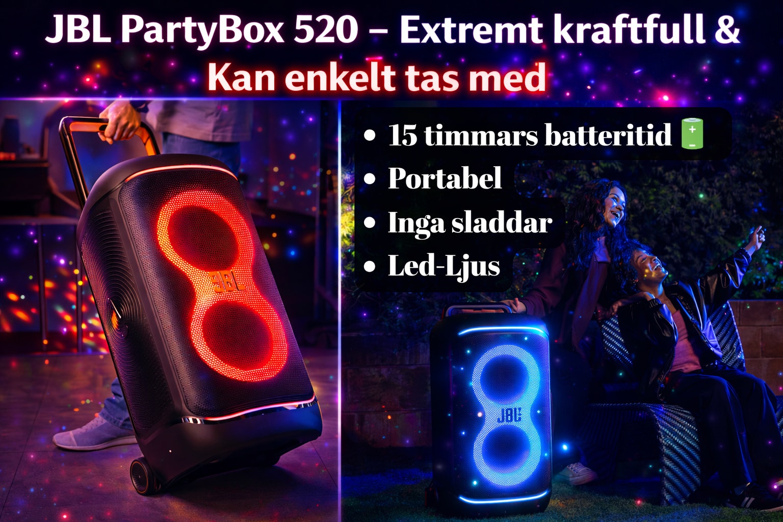 3#🔊 jbl partybox 520 – extremt kraftfull partyhögtalare med ljusshow & proffsljud 🎉✨