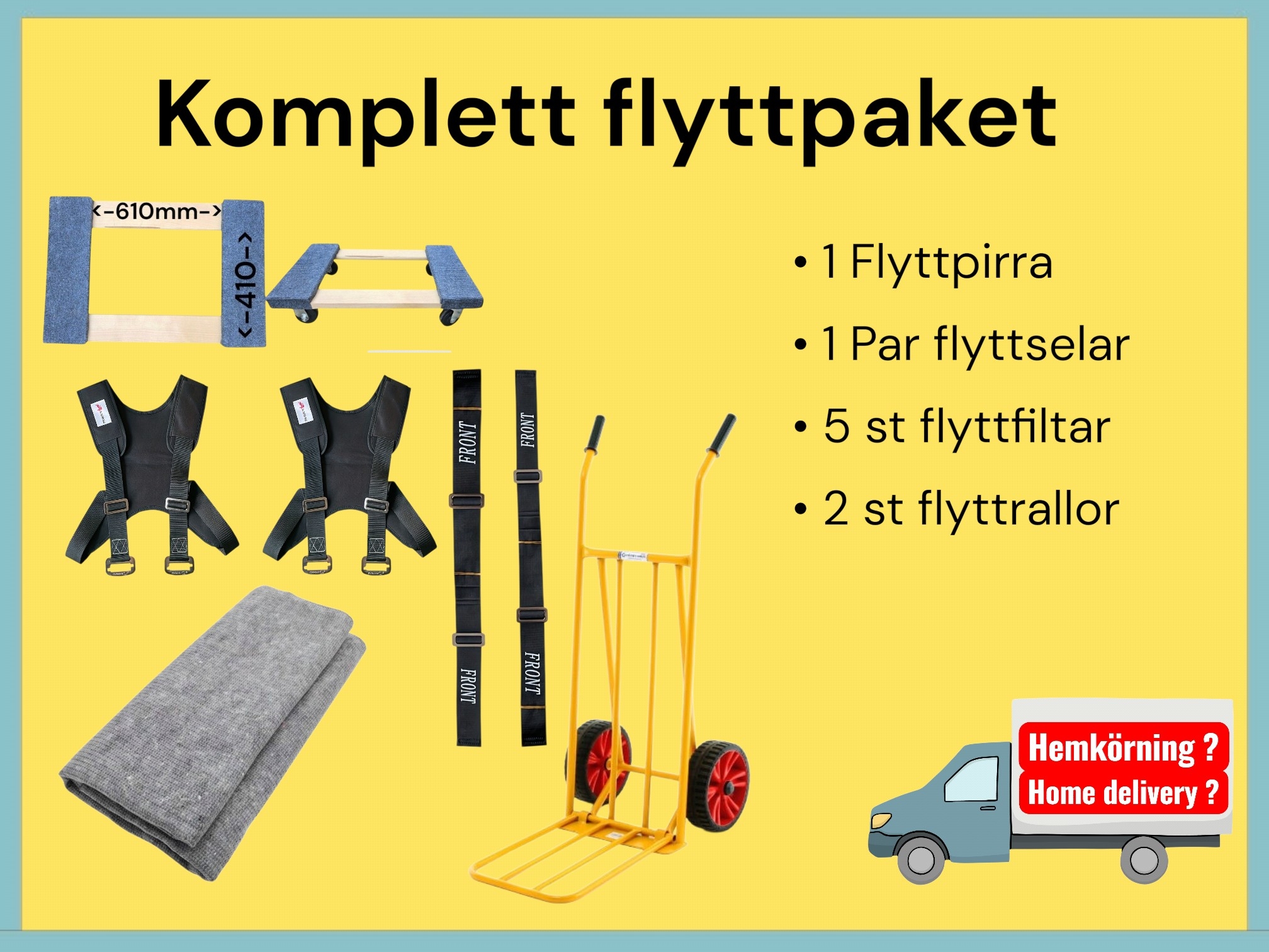 Flyttkit - pirra, selar, trallor och flyttfilt