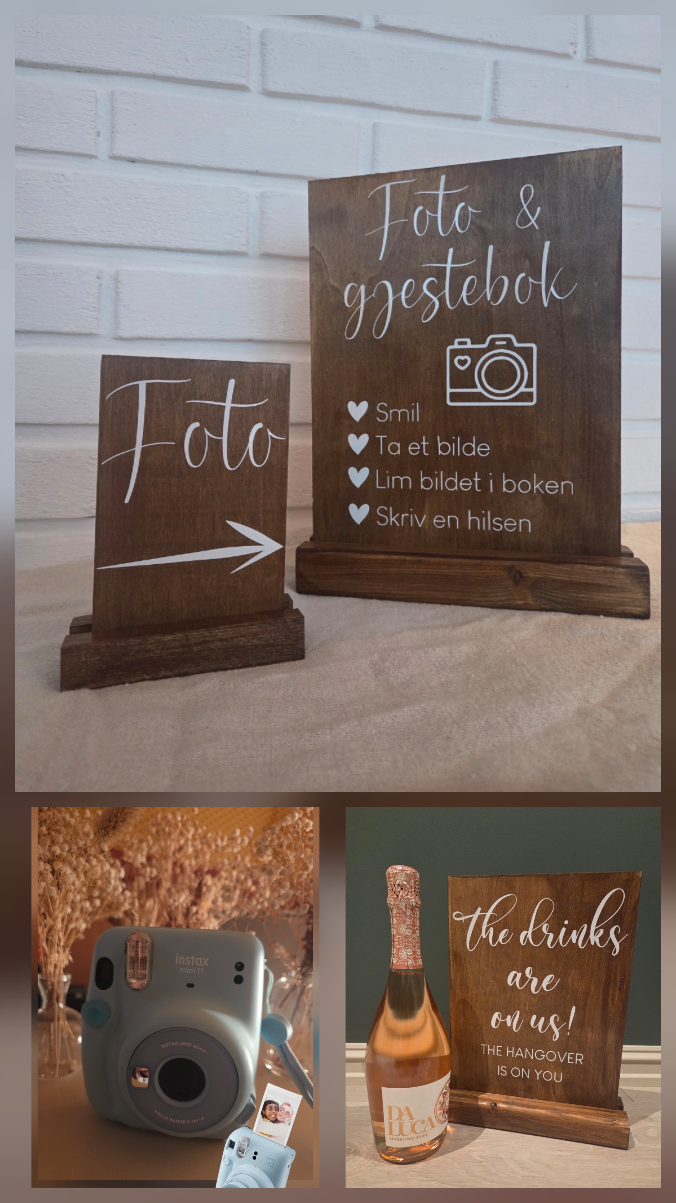 Dekorative skilt til fest & bryllup