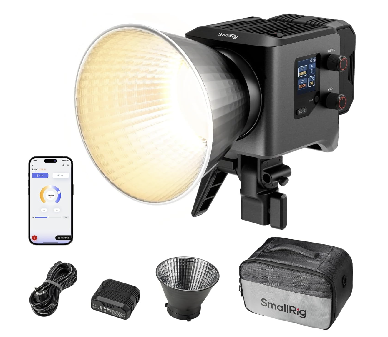 Smallrig rc 220b pro cob light 220w set with a stand 