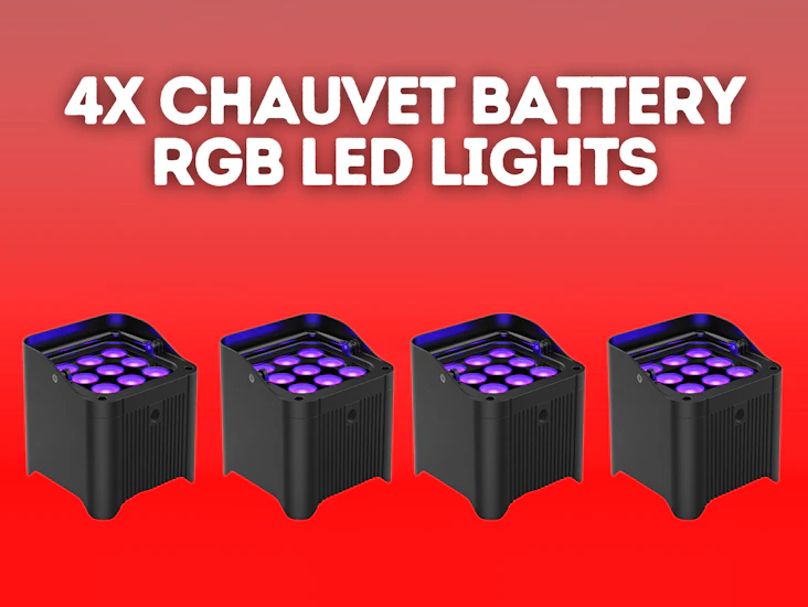 4x chauvet dj freedom par h9 ip x4 battery-powered lights uplights