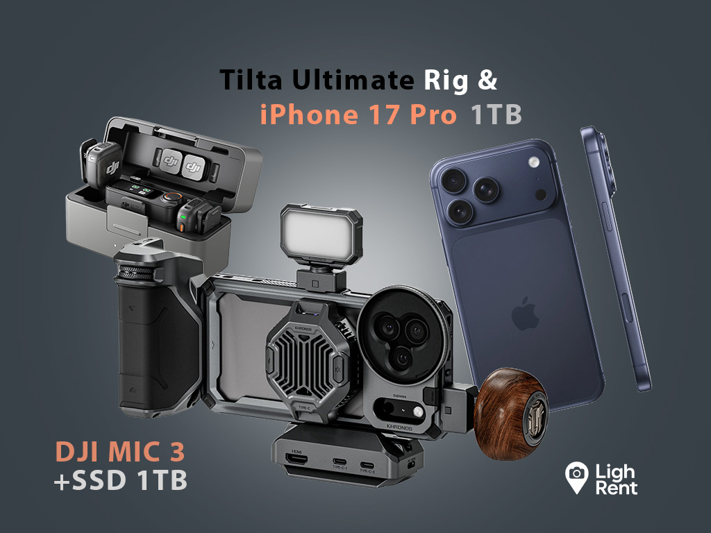  iphone 17 pro 1tb + tilta ultimate rig + dji mic 3 + 1tb ssd  complete open gate cinema kit 