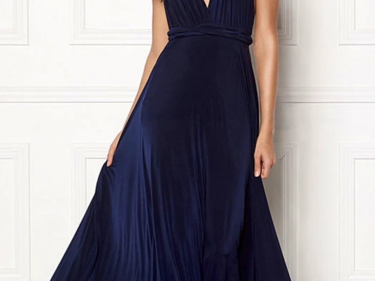 Marineblå knytekjole. marineblå glitter veske