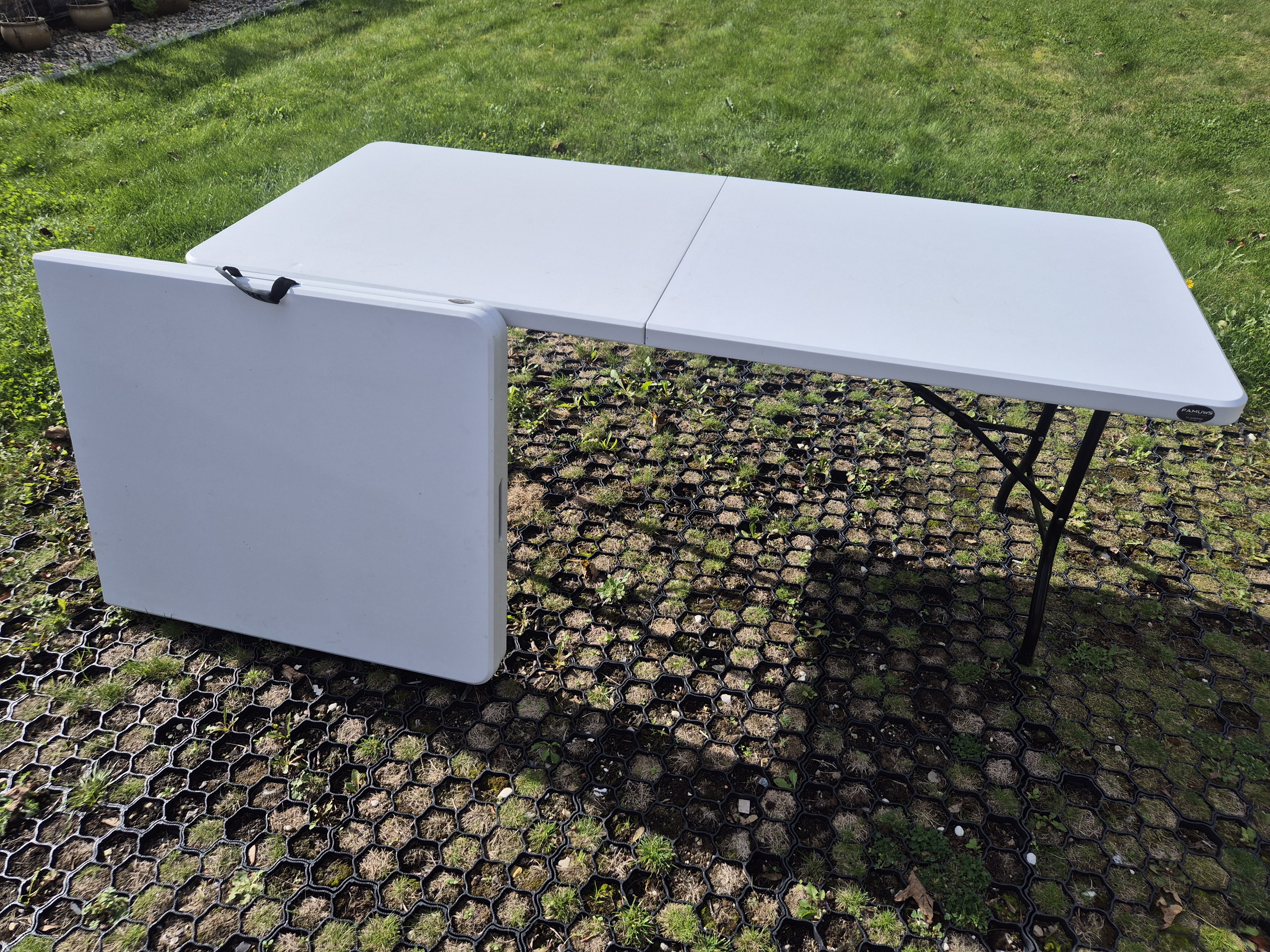 Foldebord stål/plast 180 x 75 cm hvid