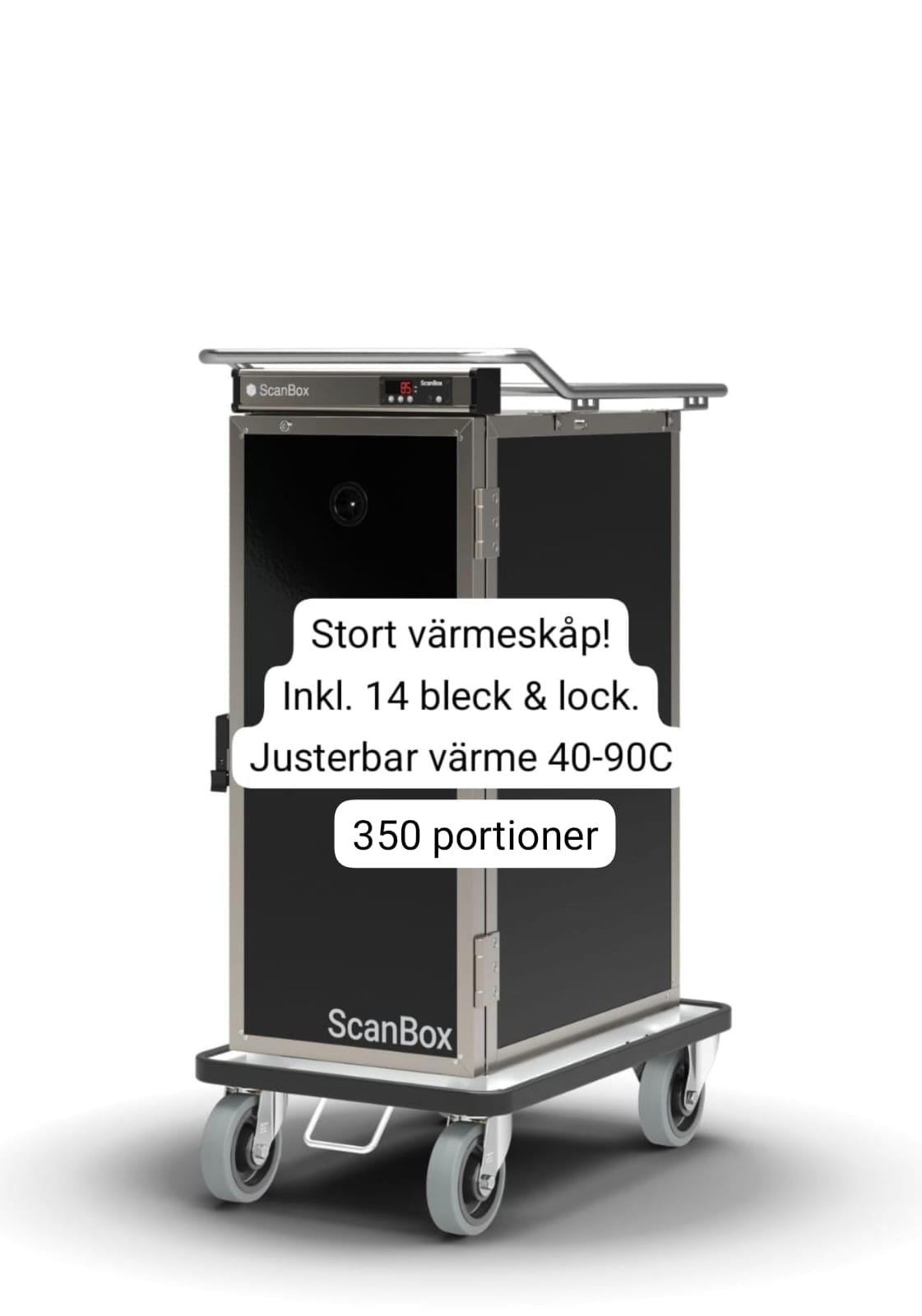 Värmeskåp inkl. kantin & lock (350 portioner)