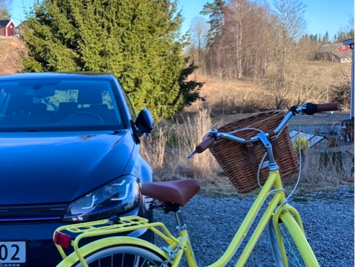 Klassisk damesykkel med kurv