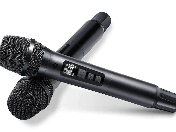 Två trådlösa mikrofoner perfekta för möten, tal & fest