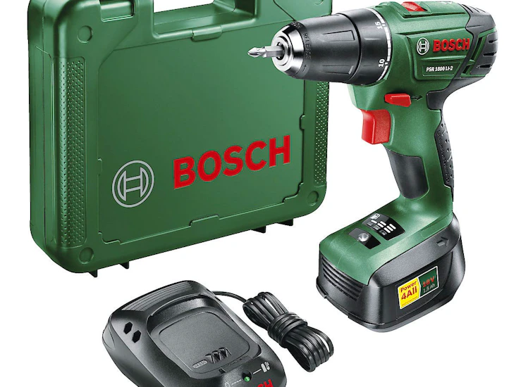 Bosch psr 1800 li-2 drill + et stort sett med bits/bor