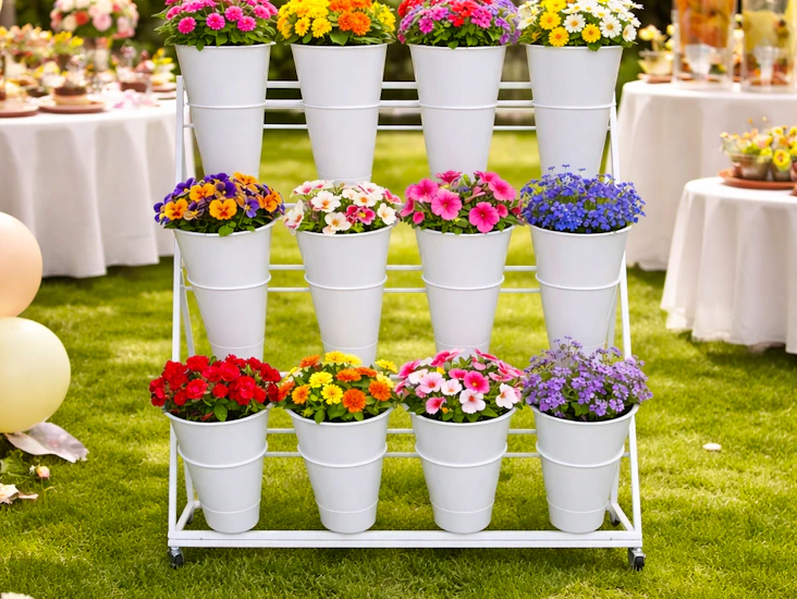 12-bucket flower display cart (rolling)